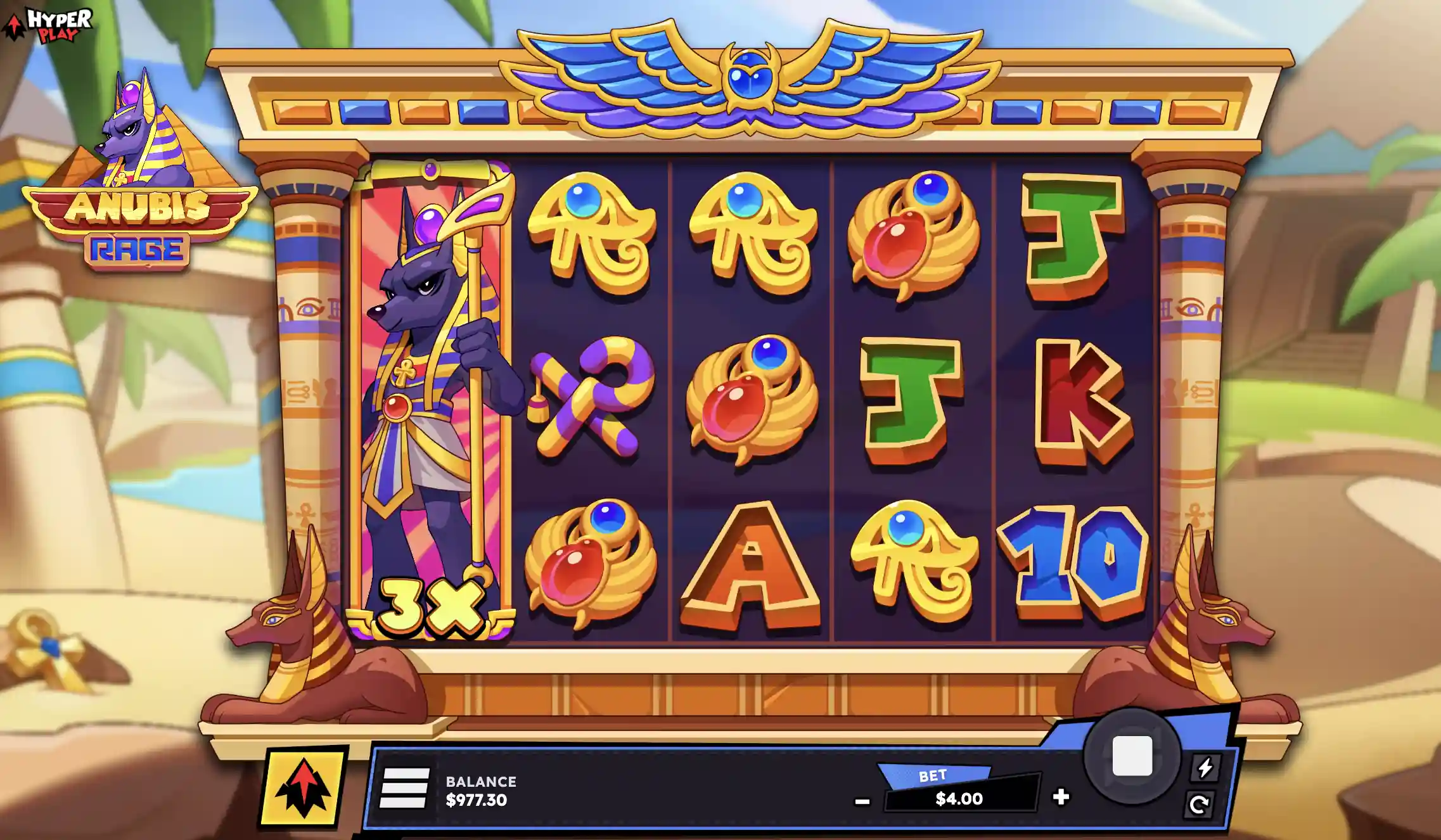 Anubis filling reel one at 3x on the 5x3
